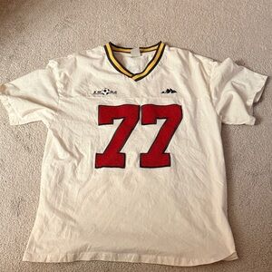 Urban Outfitters Women’s Jersey White and Red Graphic T-Shirt